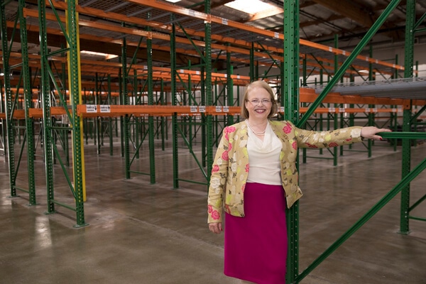 ALOM President and CEO Hannah Kain inside its new Fremont, CA production and fulfillment facility