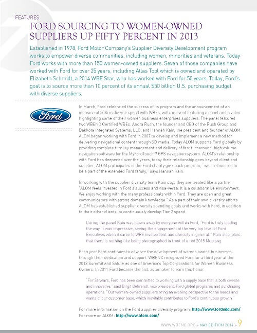Ford Sourcing To Women Owned Suppliers